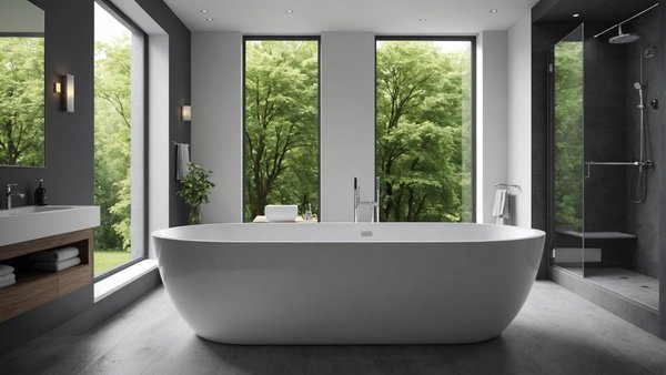 Découvrez la baignoire ilot en solid surface tendance
